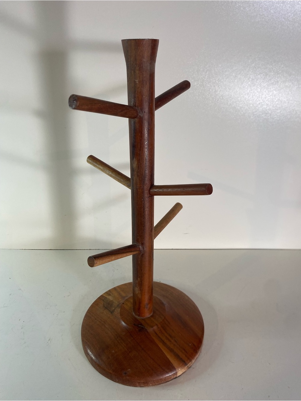 Hearth & Hand Magnolia Acacia Wooden 6 Mug Tree Rack Stand 15” Height